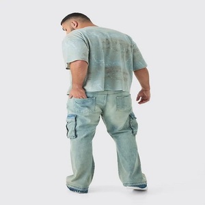 เสื้อยืดผ้าฝ้าย100% ไซส์ใหญ่พิเศษสำหรับผู้ชายเสื้อซักแบบแอซิดไซส์พิเศษ - Product Image 2