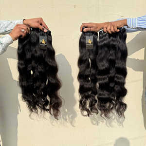 Lot d'extensions de cheveux humains bruts indiens de temple, Fournisseurs de cheveux naturels bruts non traités vierges - Product Image 2