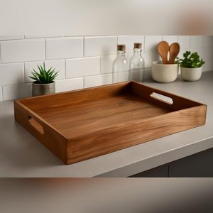 Wooden Eco-Friendly Serving Trays Luxury Serving Tray Cutout Serving Trays Handcrafted Dishwasher Safe Durable - Product Image 2