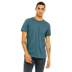 Heather Deep Teal Unisex CVC แขนสั้นที: 52% Airlume หวีแหวนปั่นผ้าฝ้าย, 48% โพลี, 32 เดี่ยว, 4.2 ออนซ์ - Product Image 1