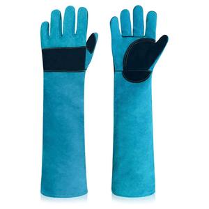 Guantes de trabajo de cuero de seguridad para Control de animales, impermeables, de Color y tamaño personalizados, par de guantes de cuero de vaca Unisex para entrenamiento - Product Image 1