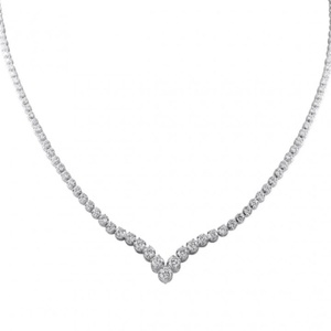 Elegant 925 Sterling <b>Silver</b> <b>Tennis</b> <b>Necklace</b> for Women Diamond Illusion Set From India - Product Image 1