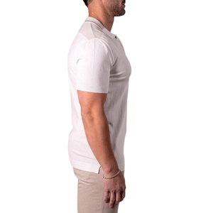 เสื้อถักผู้ชายคุณภาพพรีเมียม OEM ODM ขายส่ง ทรงปกติ คอปกเรียบ แขนครึ่ง 100% ผ้าฝ้าย ป้องกันขนร่วง - Product Image 3