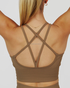 Conjunto Deportivo de 2 Piezas para Mujer, Color Marrón, Sin Costuras, Diseños Personalizados, Color Sólido, Transpirable, Ecológico, Spandex/Poliéster, Ajustado - Product Image 5