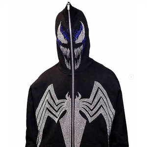 OEM ODM Pull pour hommes avec fermeture éclair surdimensionnée unisexe poids lourd 100% coton polaire fermeture éclair complète vierge sweat à capuche avec fermeture éclair intégrale - Product Image 2