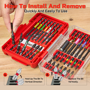 Juego de Destornilladores de Impacto Industriales GEINXURN de 35 Piezas, 25/50/75mm, Portapuntas de 75mm para Bricolaje, Codificado por Colores, Puntas PH SQ TX SL8, Envío Rápido - Product Image 5