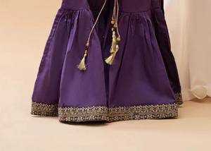 Lehenga Choli Royal Pakistanais pour Filles, Tenue Formelle Brodée Fantaisie pour Mariage, Fêtes et Événements, Tissu Acrylique de Haute Qualité - Product Image 5