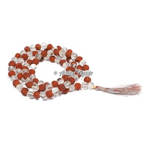 Cristal Rudraksha 108 cuentas de oración Jap Mala venta al por mayor cuentas de cristal collar piedras preciosas cuentas de cristal para la fabricación de joyas en línea - Product Image 6