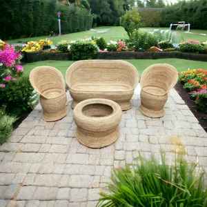 Prix compétitif Canapé sectionnel moderne de luxe 5 places en rotin avec table centrale pour la maison Canapés pour salon jardin balcon - Product Image 1