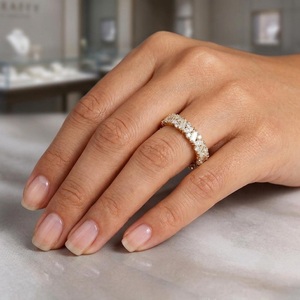 Women's 18K Yellow Gold Mixed Cut <b>Stack</b> Diamond Classic Style Lab Grown IGI Certified Engagement And Party Wear <b>Ring</b> - Product Image 2