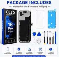 Layar Sentuh Digitizer 6.3 Inci Perakitan Pengganti Layar Ponsel Suku Cadang Perbaikan Pengganti untuk iPhone 16 Pro