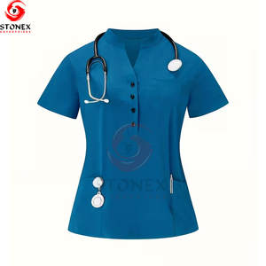 Uniforme de Enfermera Unisex al por Mayor, Uniforme Médico de Hospital, Uniforme de Verano, Tejido de Punto, Alta Calidad, Mejor Diseño 2025 - Product Image 3
