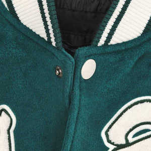 2024 New Arrival Customizable Woolen <b>Varsity</b> <b>Jackets</b> Oversized Winter <b>Bomber</b> Stand Knitted Leather Sleeves High Street - Product Image 5