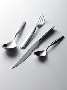 Nouveautés : Cuillère à salade de fruits en acier inoxydable, finition miroir, plaqué argent, design minimaliste pour couverts - Product Image 6