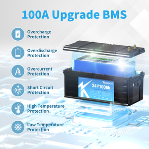 24Volt 100Ah 2560wh LiFePO4 pin cao hiện tại chu kỳ sâu 6000 + Có thể sạc lại 24V 100Ah Lithium sắt LiFePO4 Pin - Product Image 6