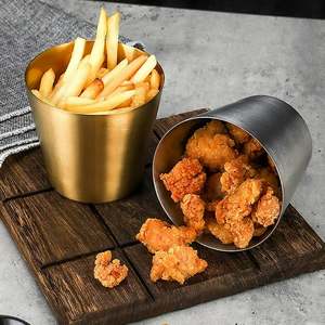 Recipiente de Acero Inoxidable para Papas Fritas y Aperitivos, Apto para Alimentos, Ecológico, Diseño Ligero para Uso en el Hogar y Restaurantes - Product Image 5