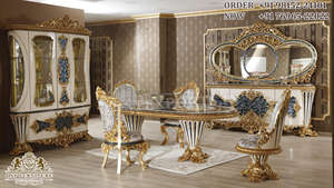 Meubles de salle à manger sculptés à la main de style moderne, style français, table à manger sculptée 4 places, meubles de salle à manger sculptés modernes - Product Image 5