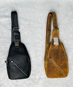 Sac à bandoulière pour homme en cuir véritable vintage L-214 avec logo Crazy Horse, grande capacité - Product Image 3