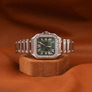 นาฬิกาข้อมือเพชรโมอิสสีเขียวสไตล์ฮิปฮอปโมอิสซาไนท์แบบดั้งเดิมหรูหราคุณภาพระดับพรีเมี่ยมมีขอบเท่านั้น - Product Image 1
