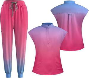 ชุดเครื่องแบบทางการแพทย์ผ้าโพลีเอสเตอร์ชุดสครับสำหรับพยาบาลชุดเครื่องแบบผ้าทอสำหรับผู้หญิงและผู้ชาย - Product Image 4