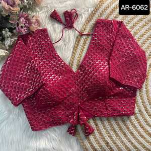 Sari indien fête porter mariage Banarasi Saree Jacquard soie Sari Blouse indien traditionnel porter fantaisie Blouse avec séquence travail - Product Image 4