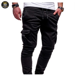 Pantalon décontracté pour homme, brodé, streetwear, vente en gros, coupe régulière, respirant, toile, cargo, hip hop, design, poches - Product Image 3