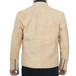 Eaton <b>Men's</b> <b>Brown</b> <b>Suede</b> Bomber <b>Jacket</b> Winter Streetwear Pattern Genuine Leather Breathable Windproof Anti-Bacterial Hood Stand - Product Image 6