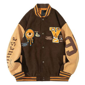 Chaqueta universitaria Letterman para hombre con logotipo personalizado de alta calidad, cuello alto largo fino de tendencia, cómoda y elegante - Product Image 5