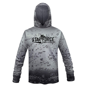 Sudadera con capucha de pesca de rendimiento personalizado Upf 50 100% camisa de pesca de poliéster transpirable y Anti-UV ropa de pesca de sublimación completa - Product Image 5