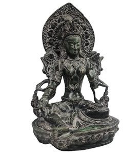 Art Handcrafted <b>Statue</b> Brass Engraving Rudra Gems <b>Gold</b> Tara Nepal & Collectible India Religious SCULPTURE Buddhism Art Figurine - Product Image 6