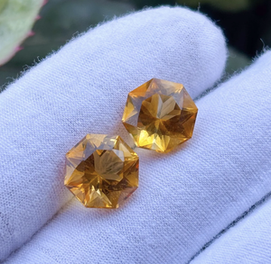 Citrine naturelle hexagone fantaisie à facettes jaune orange pierres précieuses en vrac Jaipur fabricant Quartz naissance de novembre - Product Image 2