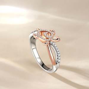 แหวนเงินสเตอร์ลิงสองสีลายทวิสต์จาก Jeulia Turtle's Journey - Product Image 6