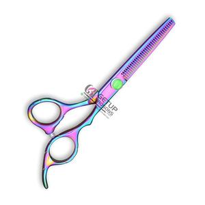 Tijeras de Peluquería Profesionales GETUP BROSONS IMPEX de Acero Inoxidable con Mango de Cerámica para Desbaste de Cabello, Diseño Arcoíris, para Diestros - Product Image 2