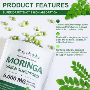 อะซิทิออลแลปส์มอริงก้าซอฟเจลแคปซูลอาหารเสริมอาหารเสริมสีเขียวสำหรับพลังงานและสุขภาพในแต่ละวัน - Product Image 5