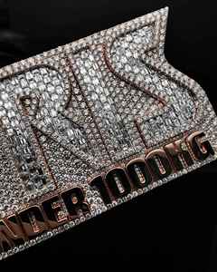 Pendentif lettre personnalisé de luxe avec VVS émeraude Moissanite diamant 925 argent plaqué or rose bijoux fins pendentifs et breloques - Product Image 6