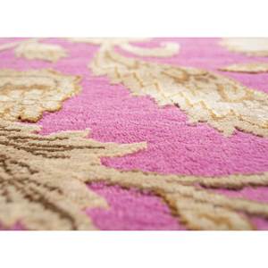 Tapis en laine et soie noués à la main Aurora, motifs floraux rose et violet, pour la maison, la voiture, modèles rectangulaires en puzzle - pour salon, couloir SLR-50 - Product Image 3