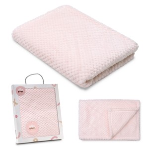 Manta de punto de felpa rosa de 80x110 cm con diseño de palomitas de maíz y patrón sólido - Product Image 1