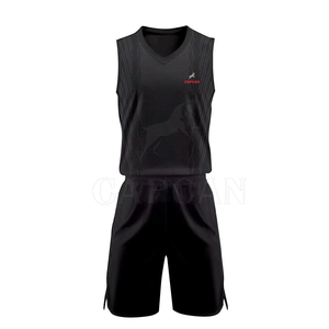 Uniforme de Voleibol para Hombre, Colección de Invierno, 100% Poliéster, Marca Privada, Logotipo Personalizado, Color Negro Liso, Transpirable y Cómodo - Product Image 2