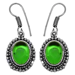 Boucles d'oreilles en argent 925 avec pierre précieuse verte, plaqué or, or rose, diamant, perle comme pierres principales, pour mariage, fête, bijoux chrétiens - Product Image 3