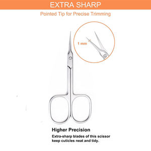 Excellente qualité Ciseaux à ongles de manucure à pointe extra fine Ciseaux à cuticules à lame incurvée Ciseaux à ongles - Product Image 6
