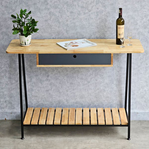 Minimimalist 120x40x85cm Rubber Wood Console <b>Table</b> with Drawers for Entry Villa Hotel Bedroom Living Room Decoration-CST069 - Product Image 4