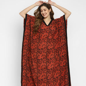 Caftán estampado de algodón de talla grande para mujer, caftán informal largo hasta el suelo a la moda - Product Image 1