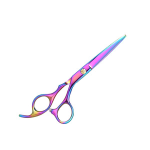 Ciseaux professionnels pour couper les cheveux, revêtement en titane, lame droite et tranchante, manche élégant pour barbier, salon de coiffure - Product Image 2