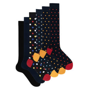 Calzini Caldi in Cotone da Uomo, Confezione Regalo 6 Paia, Fantasia a Pois, Taglia Unica, Alta Qualità, Monouso, Bianchi, Invernali, Logo sul Fondo - Product Image 4