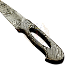 Hermoso hecho a mano sin costuras Integral forjado Damasco acero caza Camping desollar cuchillo Funda de cuero personalizable OEM - Product Image 4