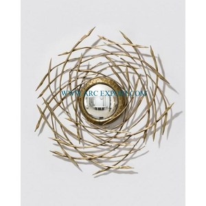 Salon bambou bois matériel grande taille mur décoratif miroir de courtoisie attrayant le plus vendu à la main fantaisie tenture murale - Product Image 3