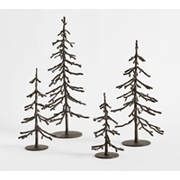 Ensemble d'arbres de Noël modernes en fil doré avec étoile scintillante en haut, ornements de table coniques faits à la main avec perles étincelantes