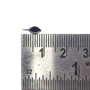 Colgante con forma de marquesa de zafiro azul, ajuste de bisel chapado en oro rodio de 9 MM, estilo bonito para regalo, plata esterlina chapada en plata - Product Image 2