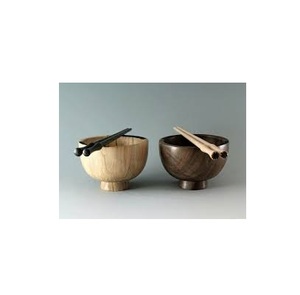 Wooden Bowl for Home Wood Soup Bowl Rice and Baby Food Supplement Small Wooden Bowl with <b>Chopsticks</b> - Product Image 1