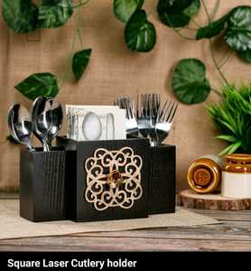 Soporte de almacenamiento de Metal ecológico de alta calidad, nuevo diseño, soporte de cubiertos de MDF, organizador de cocina funcional, cuchara de té y café - Product Image 4